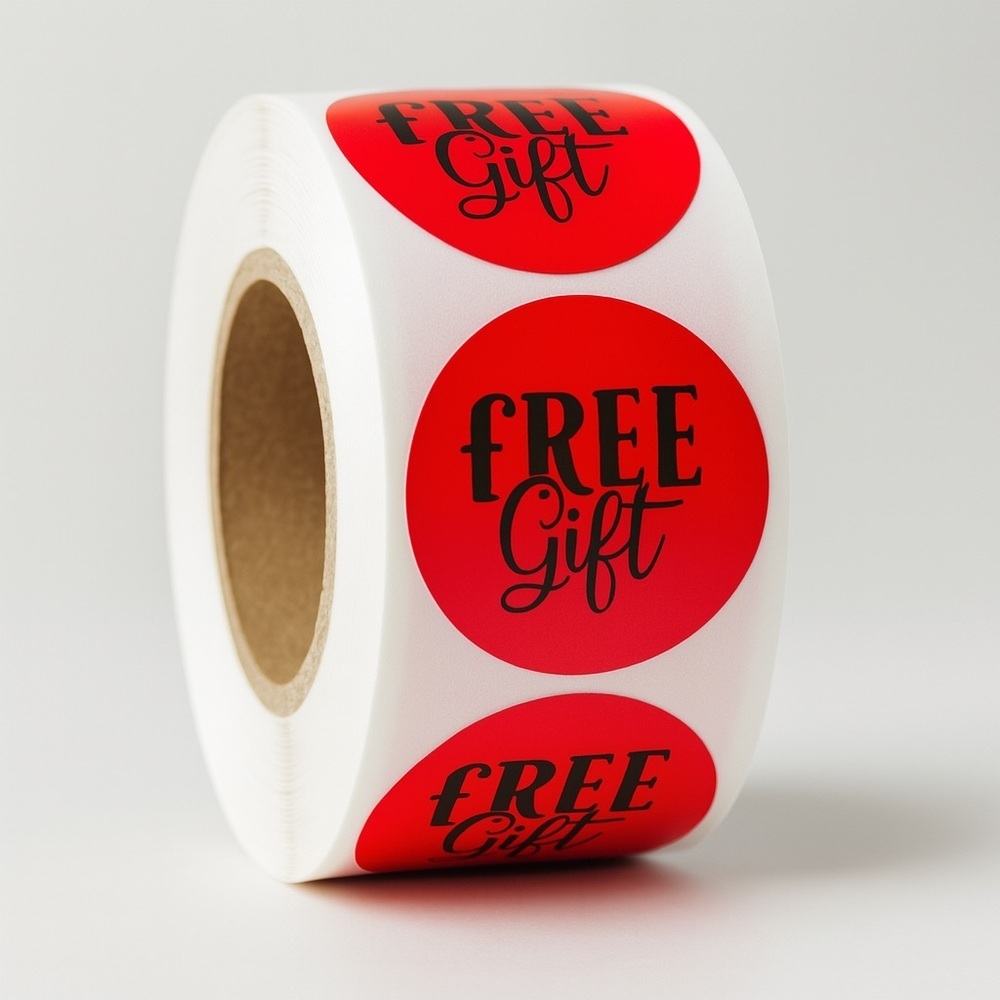 100 Free gift sticker 1in • Shipping supplies